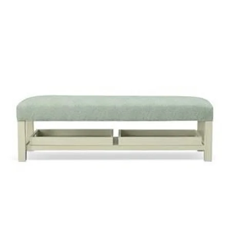 Upholstered Bench with 2 Trays